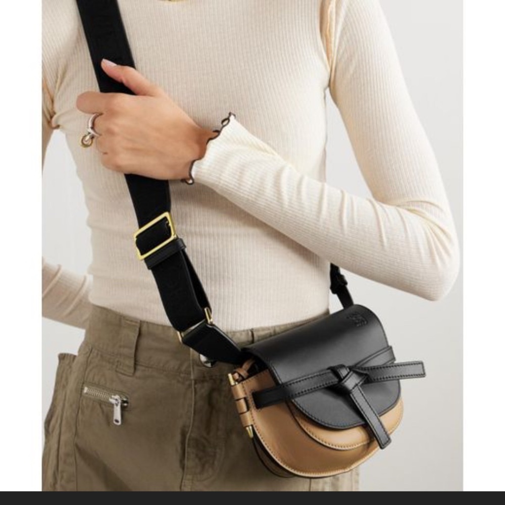 NWT Loewe mini gate bag tan/black